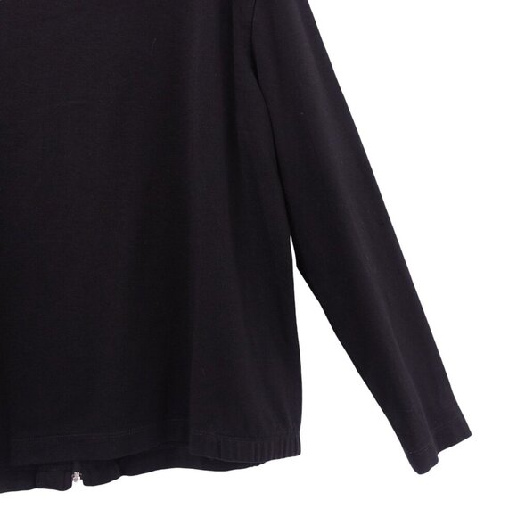 Chico's Design Sweater Sz 2 Black Tencel Blend Full Zip Mock Neck Long Sleeves - Picture 11 of 11